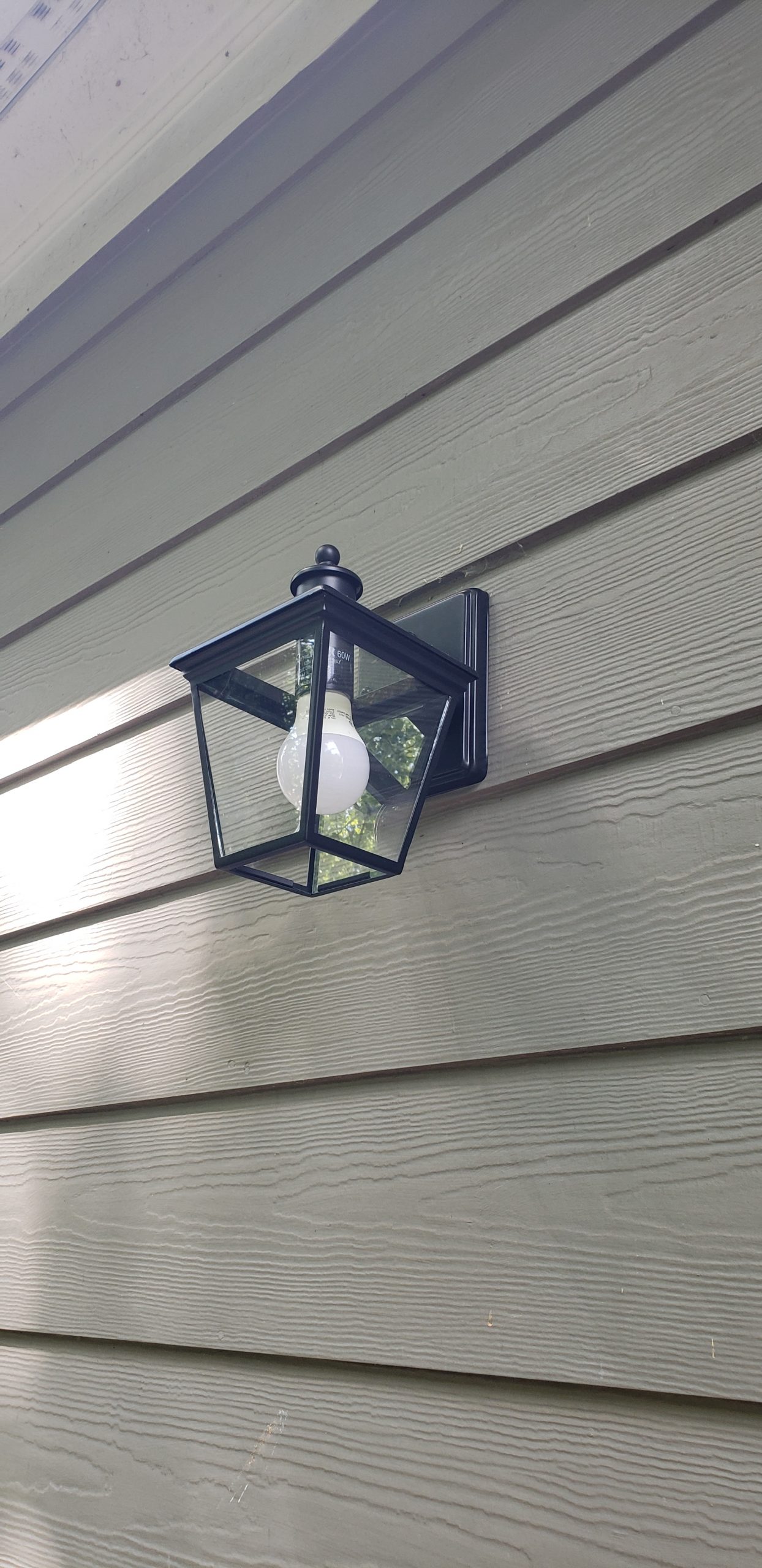 After: A fresh new outdoor lantern that's properly sized to fit the bulb. - Lighting Makeover: Our Lights in a Real Home (My Home!) - LightsOnline.com Blog