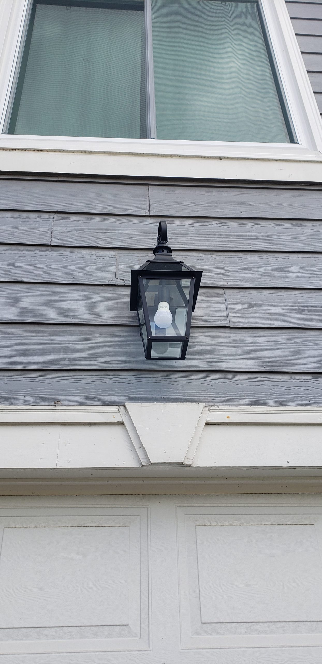 After: A fabulous new outdoor light in black with a traditional lantern style. - Lighting Makeover: Our Lights in a Real Home (My Home!) - LightsOnline.com Blog