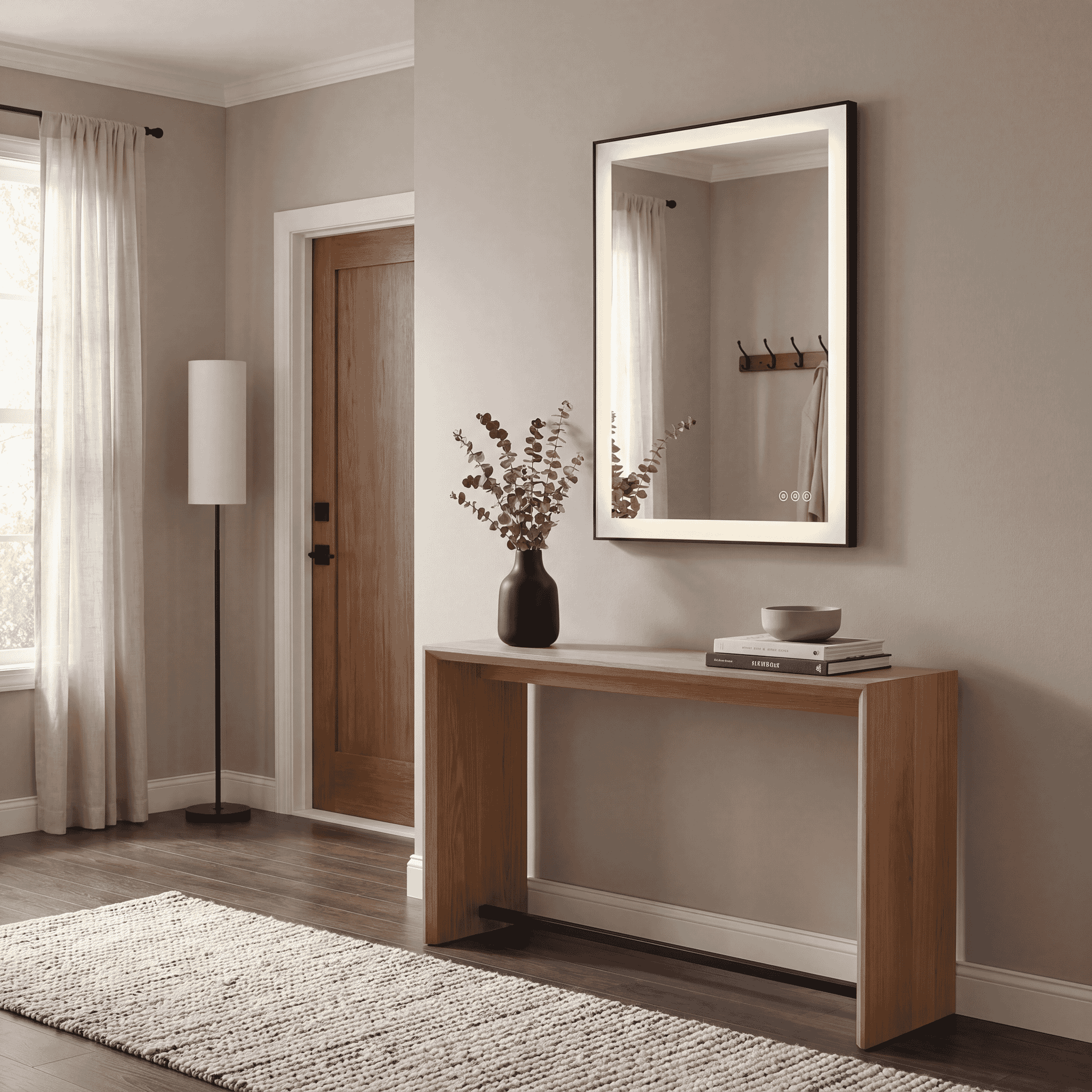 Savoy House 2-1229-24X32 Paulding 32 X 24 inch Black LED Mirror, Frontlit