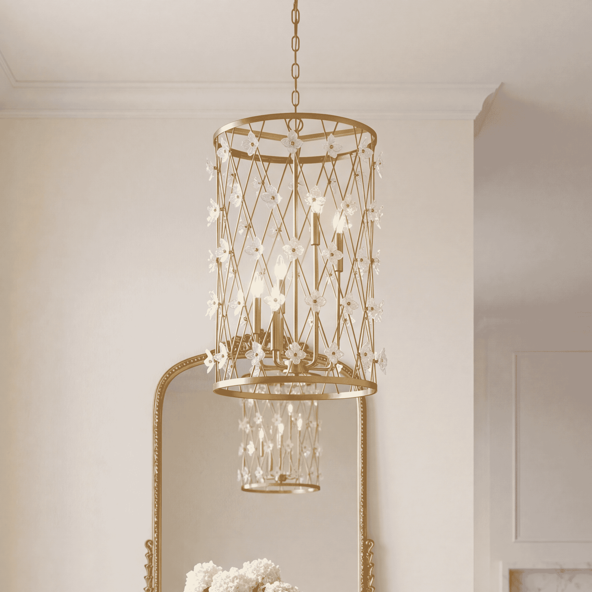 Bailey 6-Light Pendant In Warm Brass