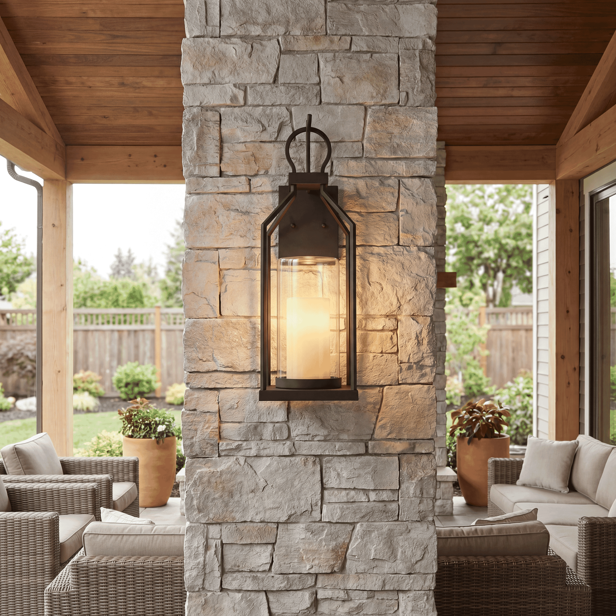 Hamilton 1Light Outdoor Wall Lantern in Matte Black