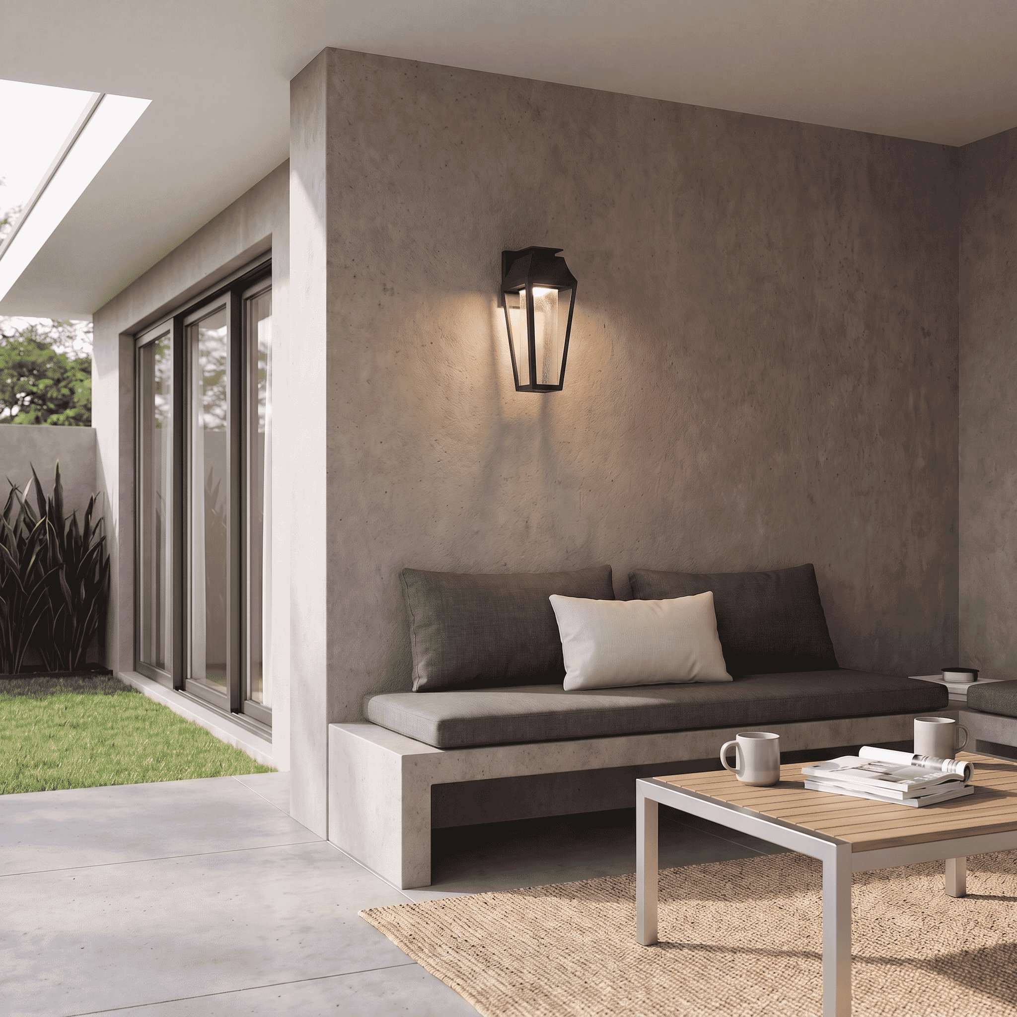 Matte Black LED Outdoor Wall Lantern from the Brookline Collection