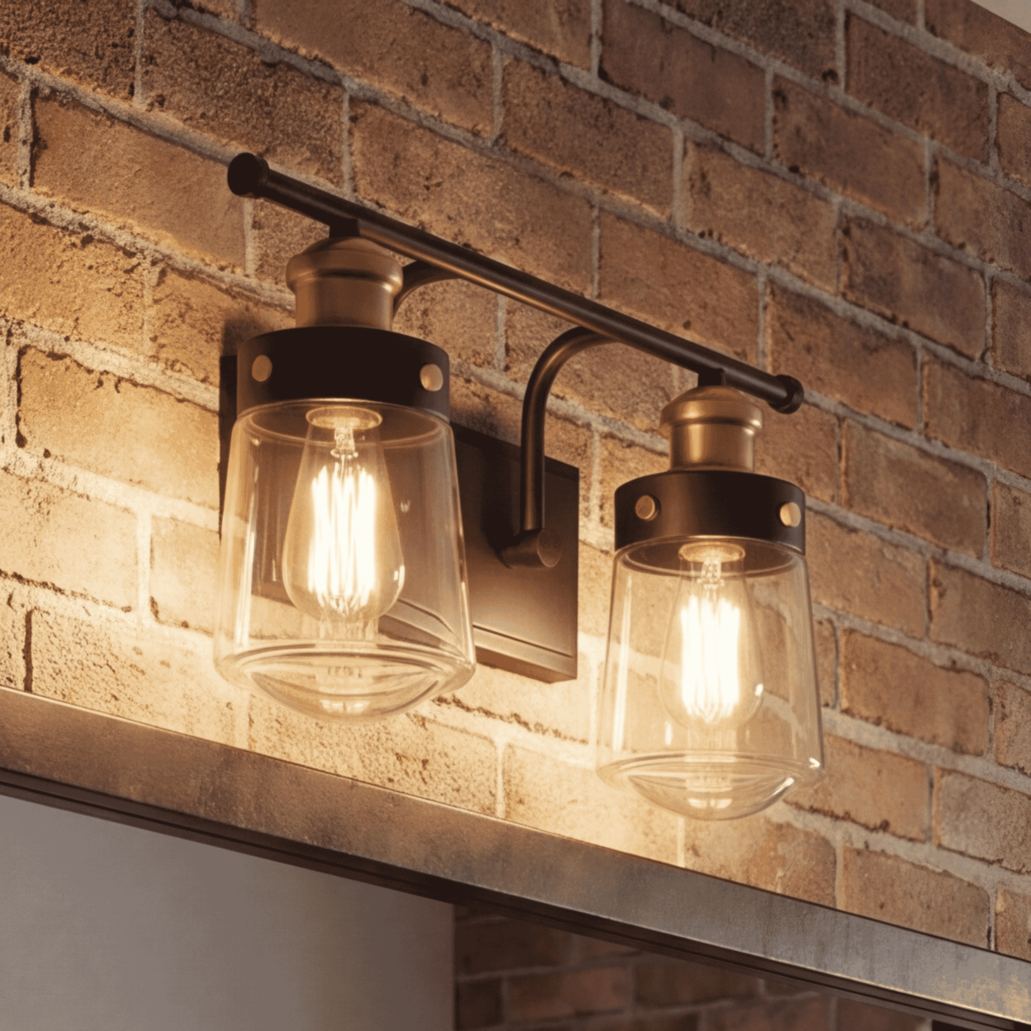 Savoy House 8-2069-2-51 Macauley 2 Light 14.5 inch Vintage Black with Warm Brass Bathroom Vanity Light Wall Light