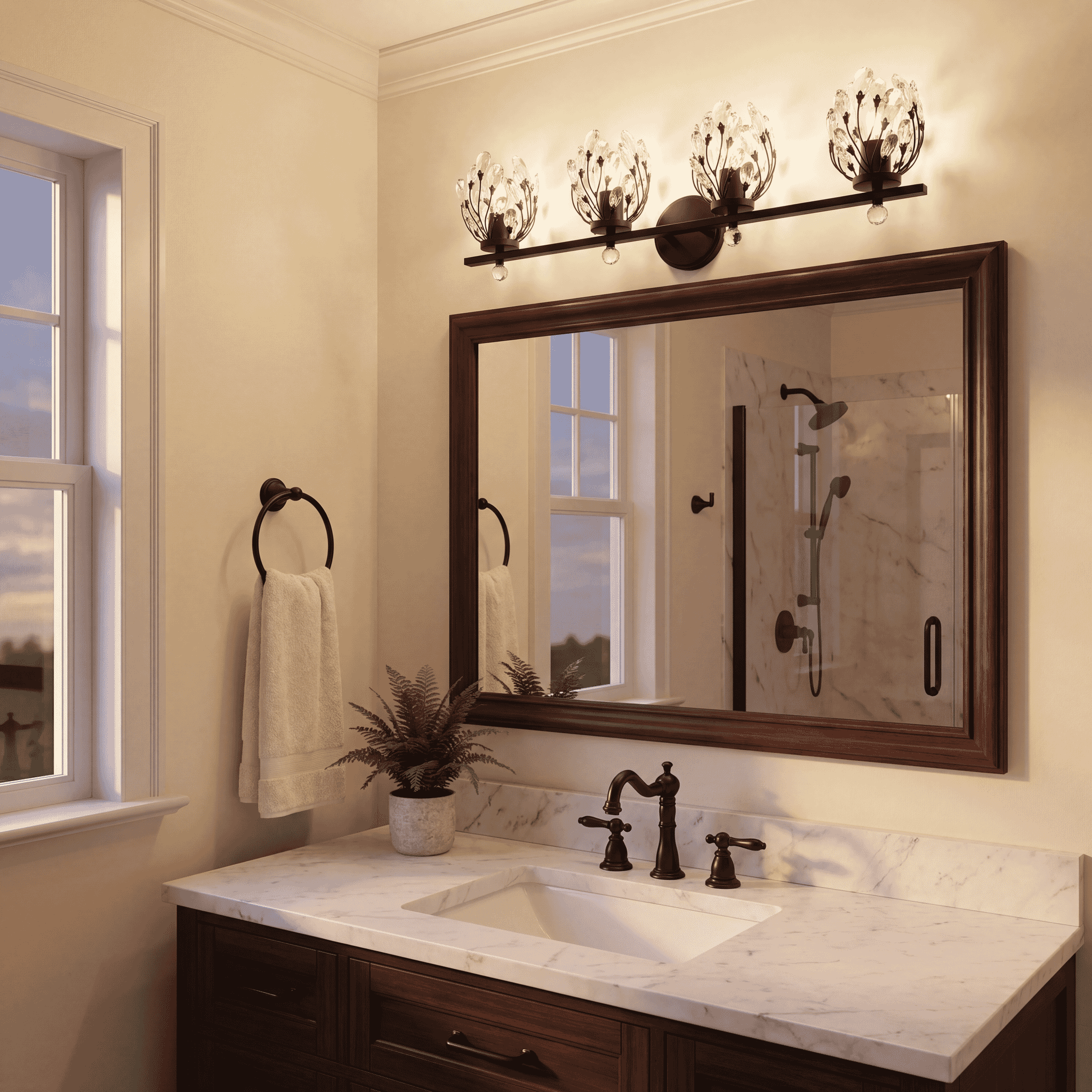 Savoy House 8-6601-4-BK Moreno 4 Light 31 inch Black Bathroom Vanity Light Wall Light