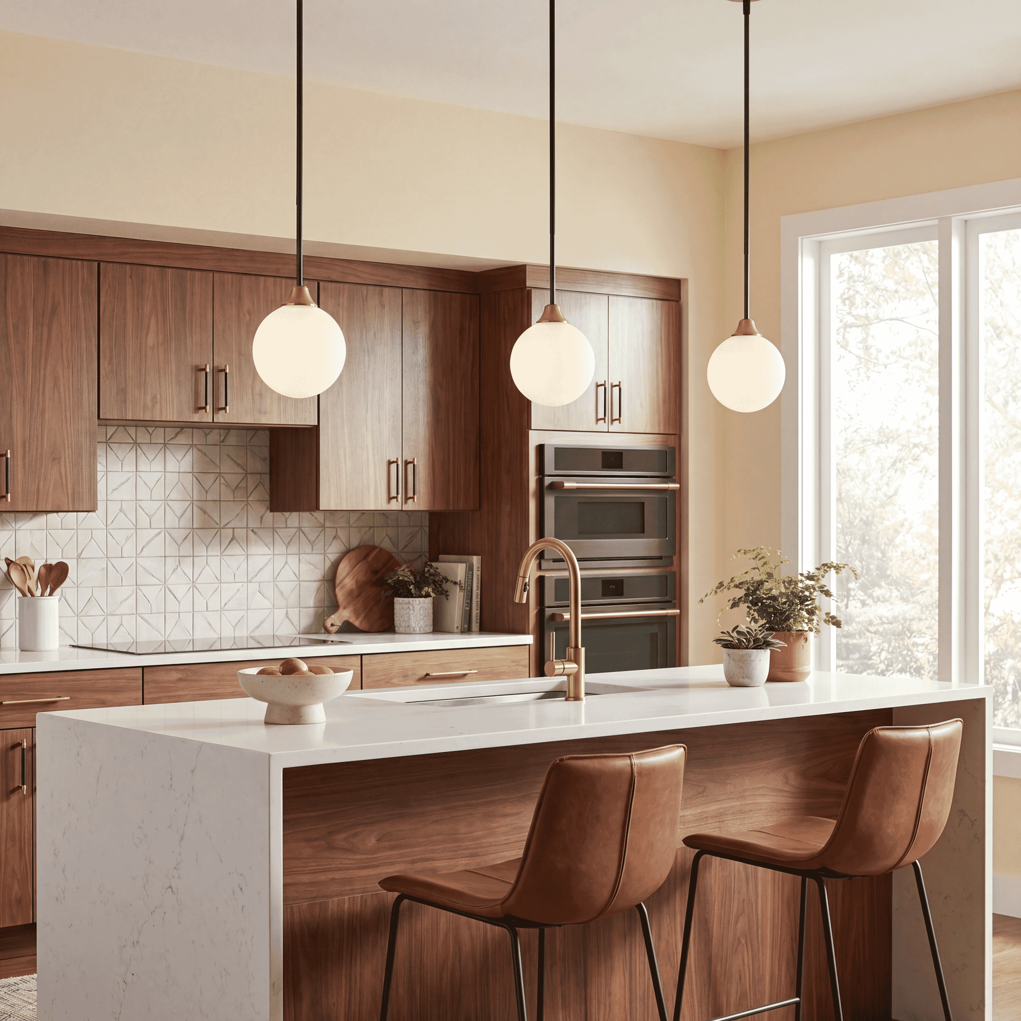 Meridian M70005-79 Mid-Century Modern 1 Light 8 inch Oil Rubbed Bronze with Natural Brass Mini-Pendant Ceiling Light