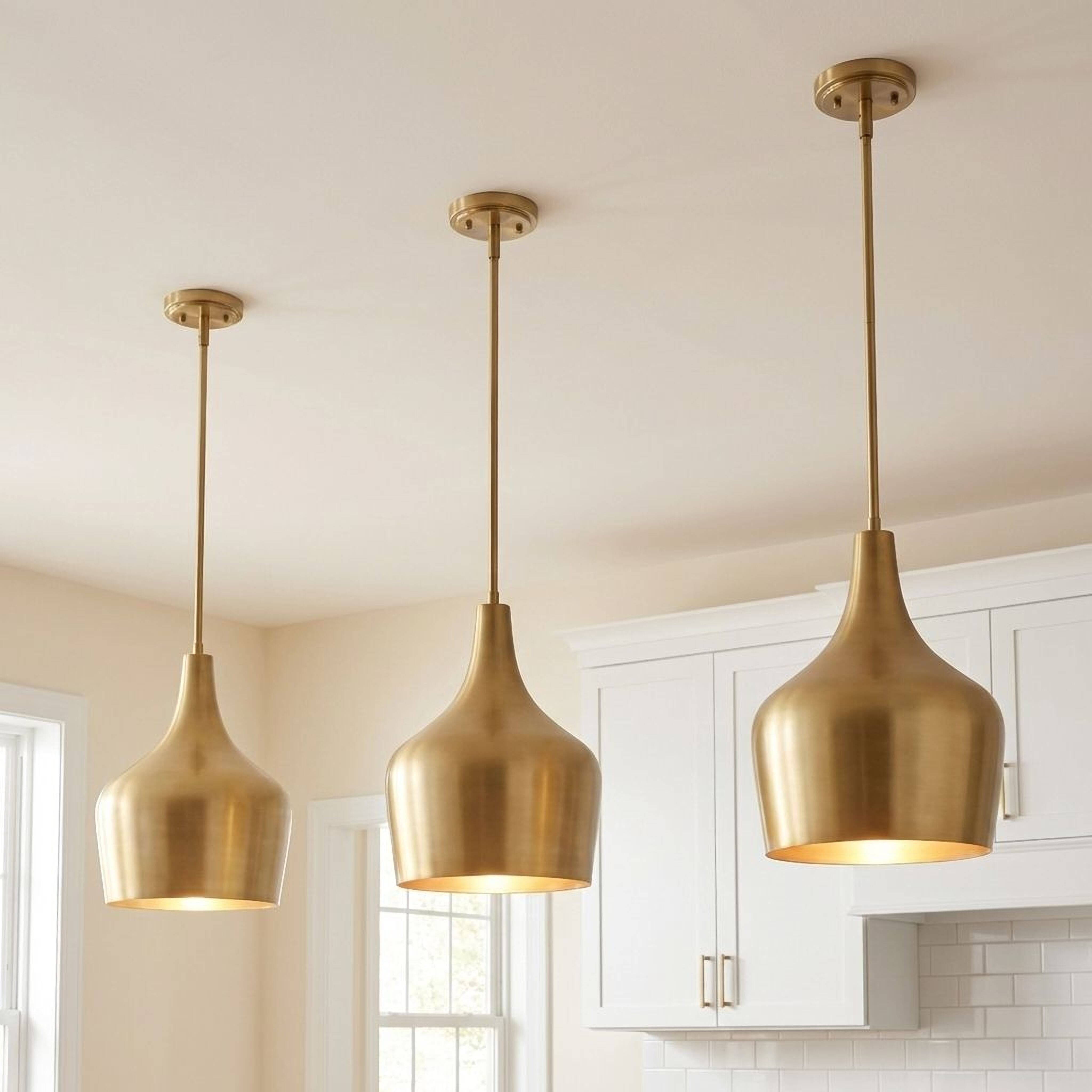 Meridian M70020NB Modern 1 Light 10.5 inch Natural Brass Pendant Ceiling Light