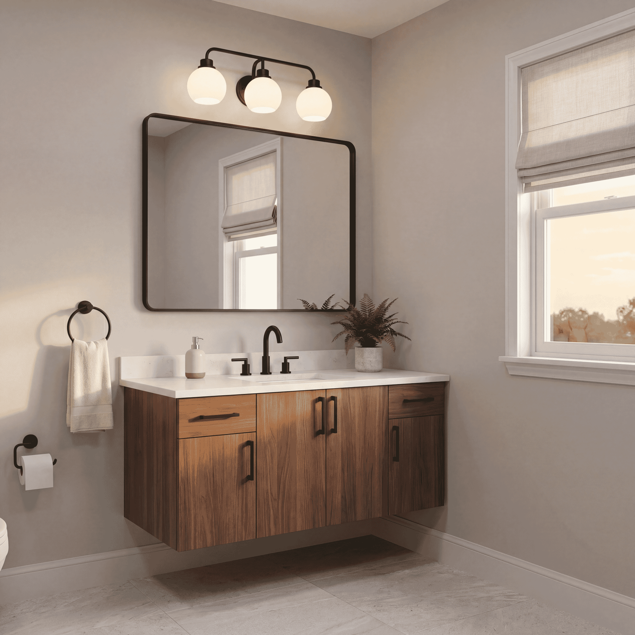Bathroom Vanity Light in Matte Black