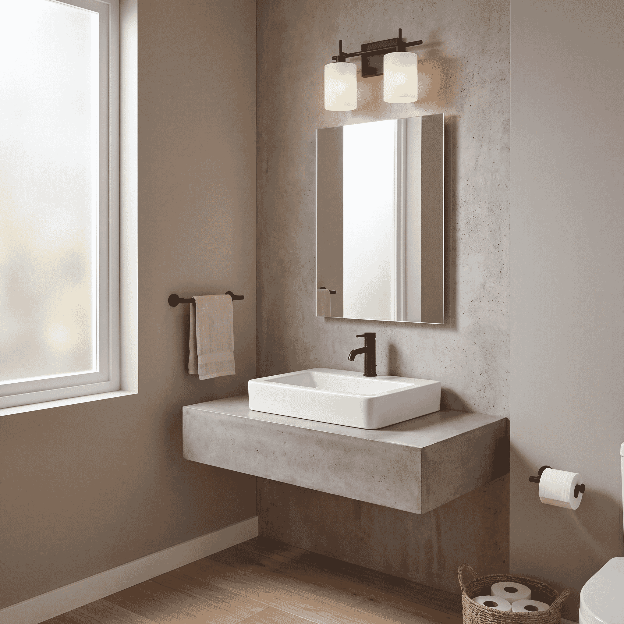 Bathroom Vanity Light in Matte Black