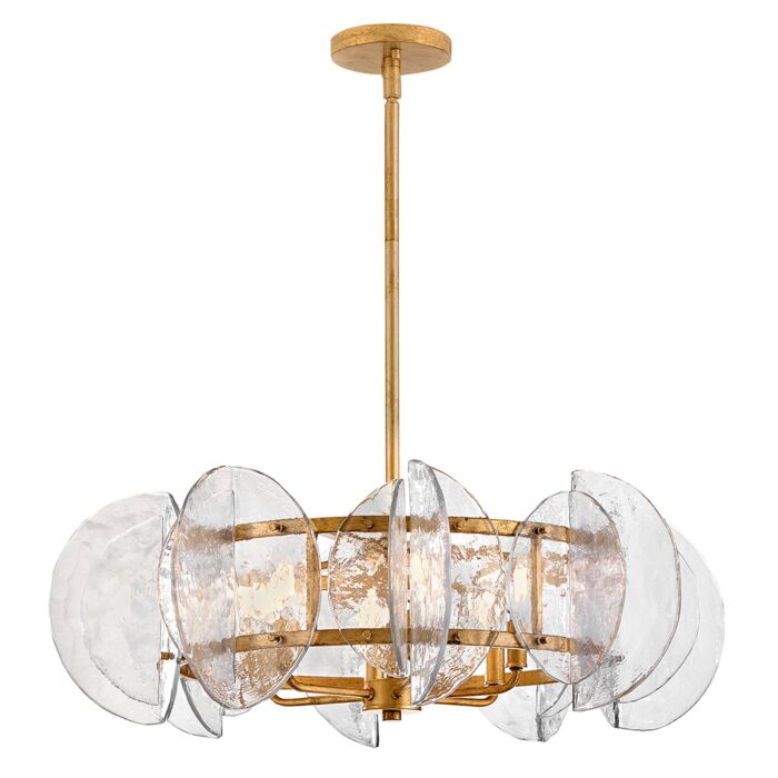 Distressed Brass LED Chandelier from the Seraphina Collection
