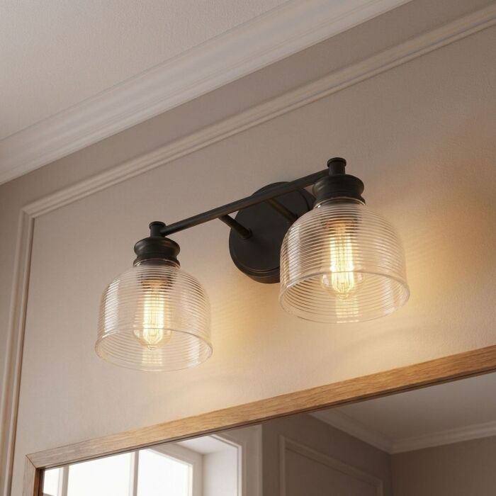 Trade Winds Addison 2-Light Bathroom Vanity Light in Matte Black