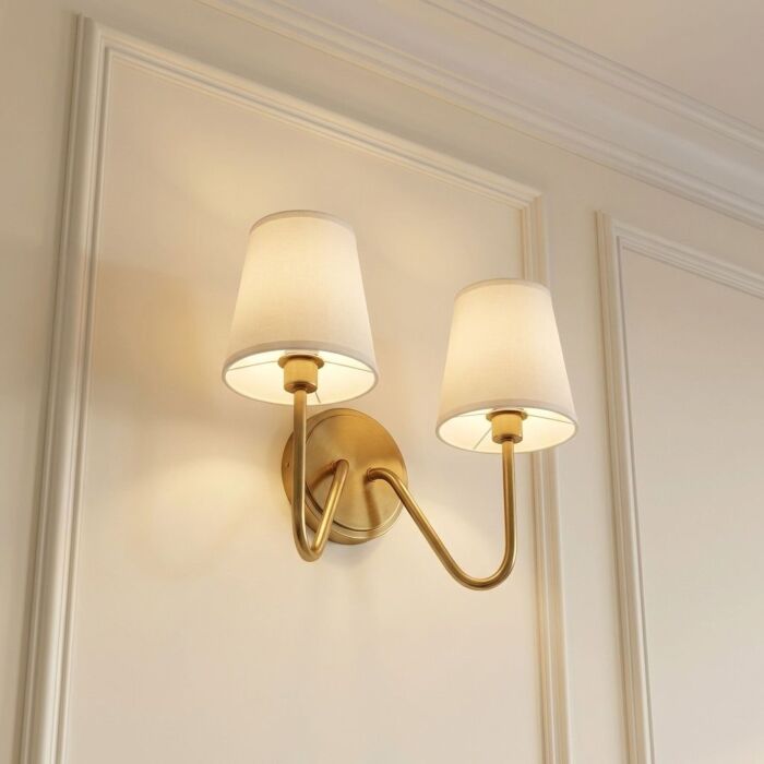 Trade Winds Lighting 2-Light Wall Sconce In Natural Brass