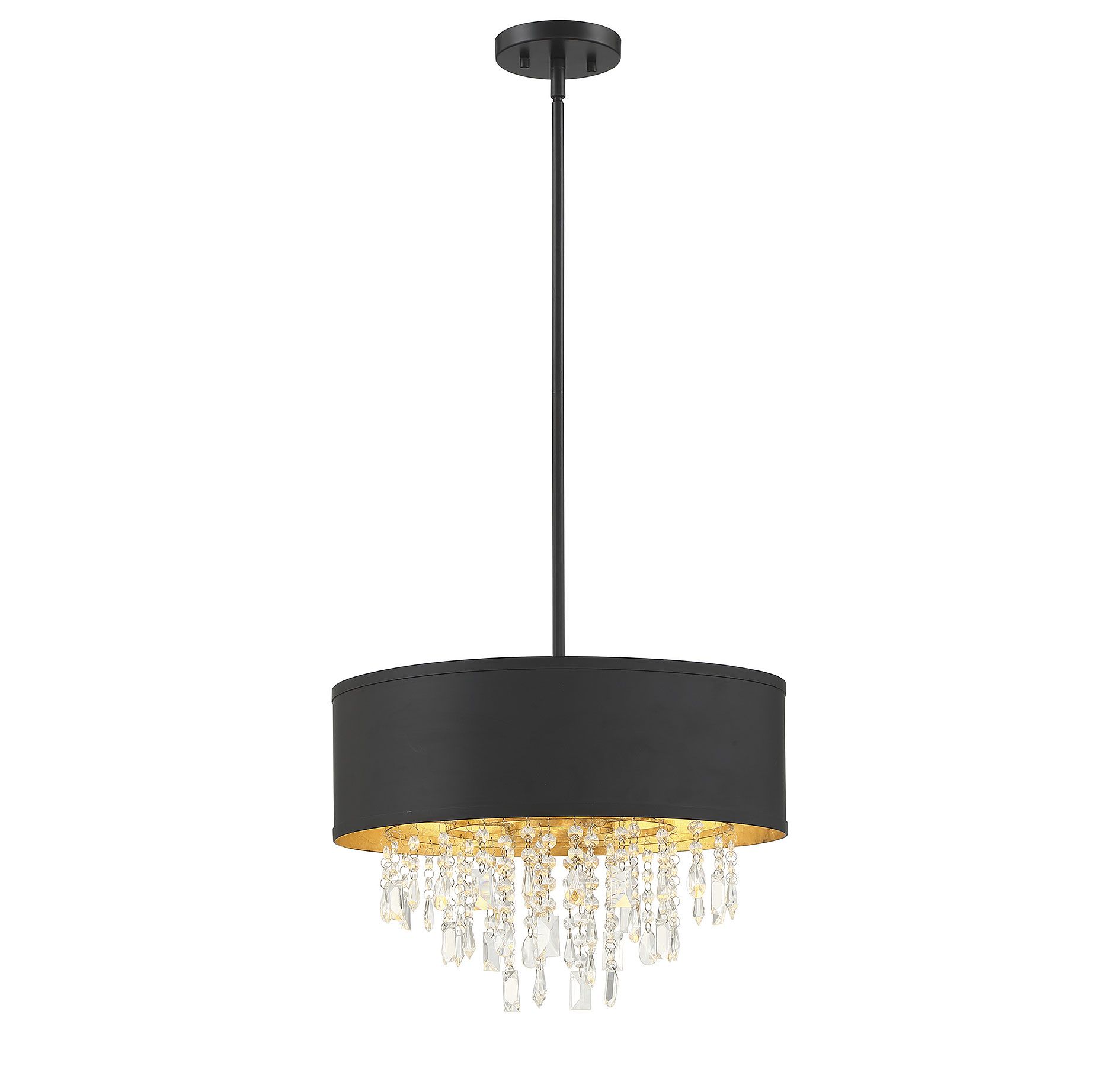 Savoy House Sparkler By Brian Thomas 4 Light Convertible Semi Flush Pendant In Black With Gold Leaf
