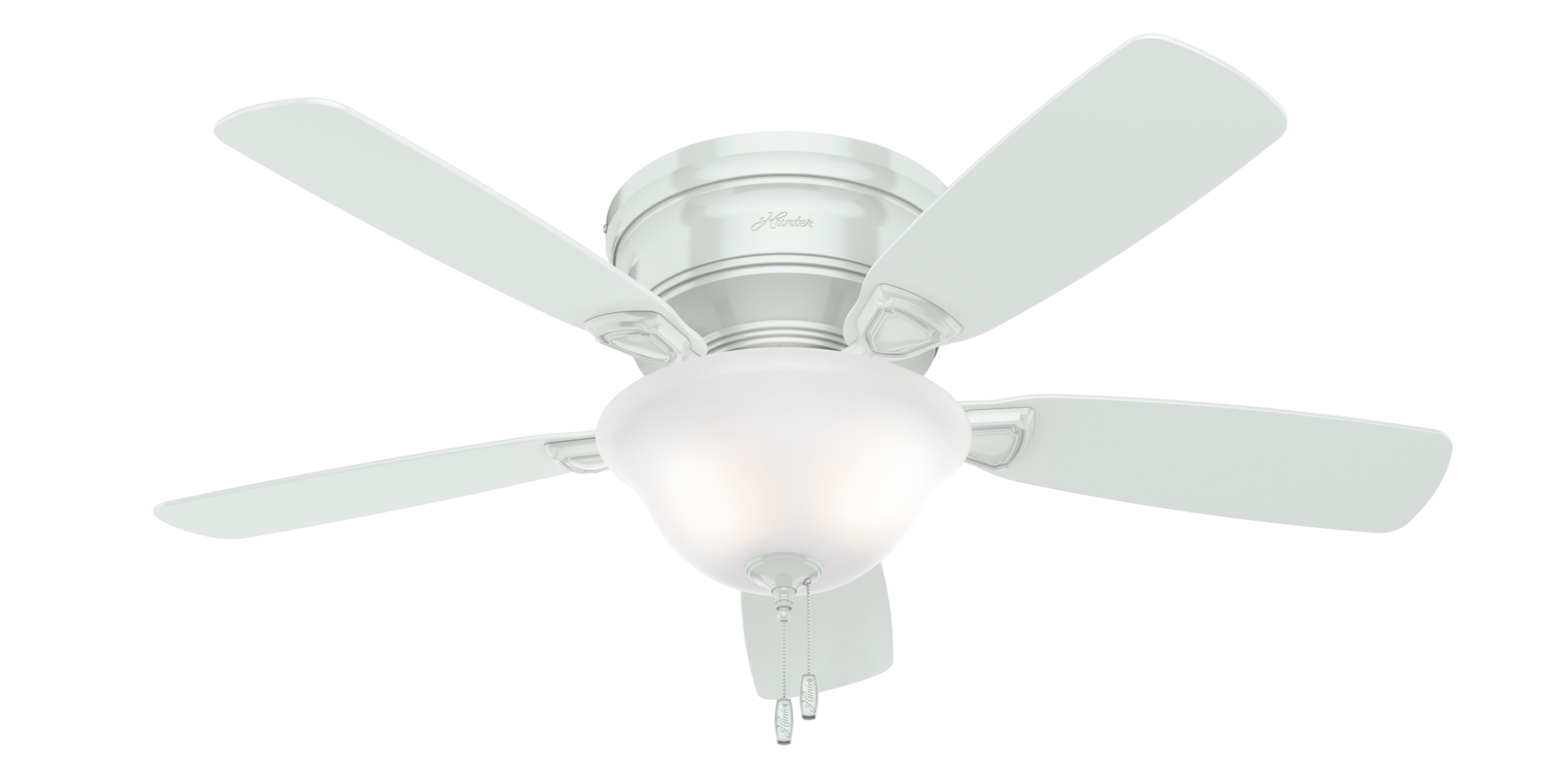 Hunter Low Profile 2 Light 48 Indoor Ceiling Fan In White